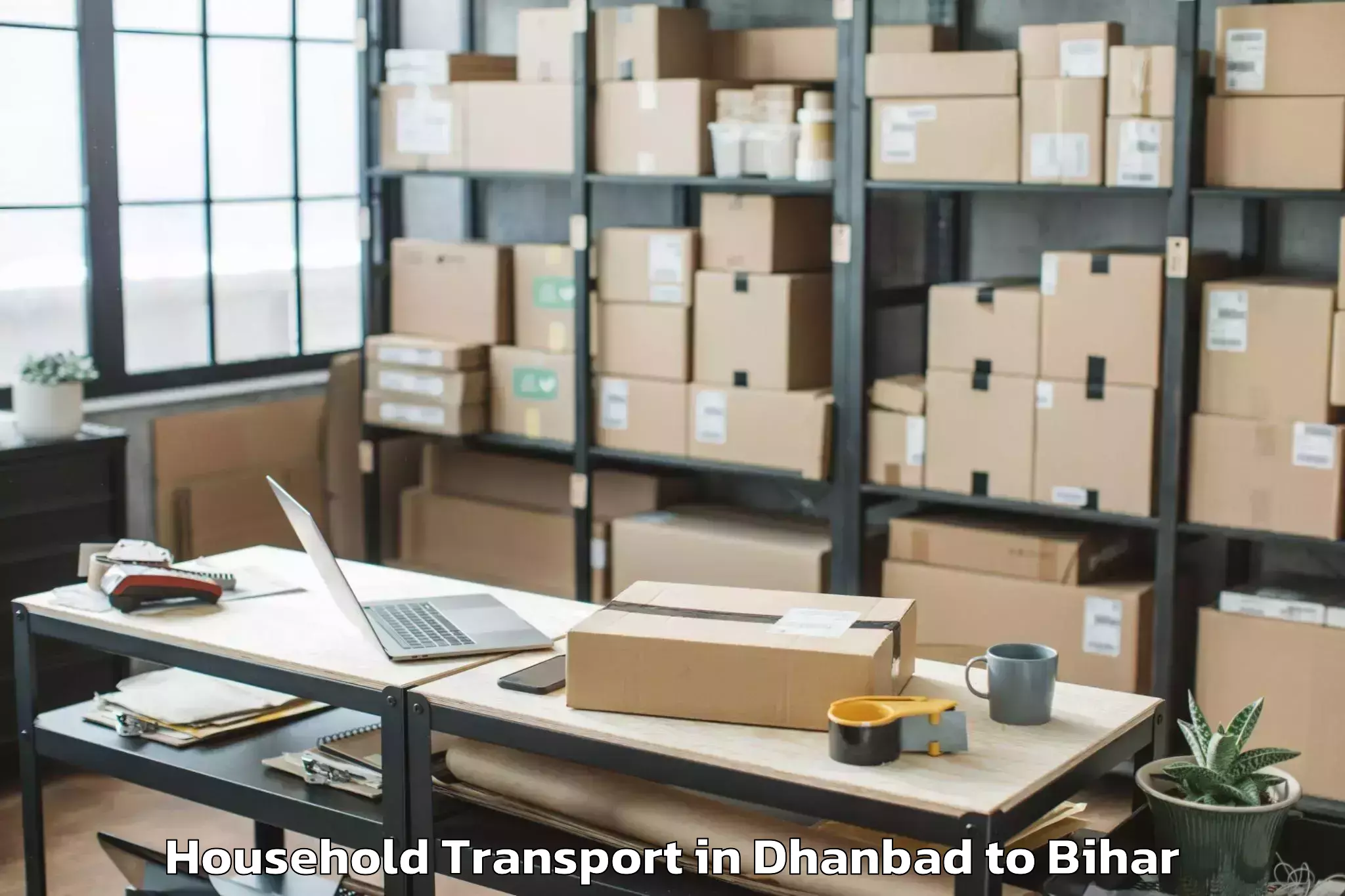 Dhanbad to Lauriya Nandangarh Household Transport